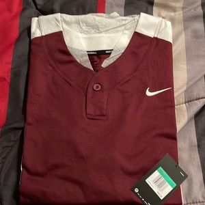 Nike Baseball - 1 button jersey - color is burgundy